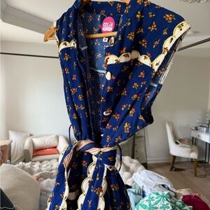 CeliaB Karisismi Tiered Scalloped Trim Mini Dress Blue